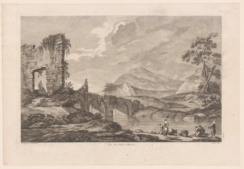 View of a ruin near Athens, Jacques-Philippe Le Bas, 1758 Canvas Print