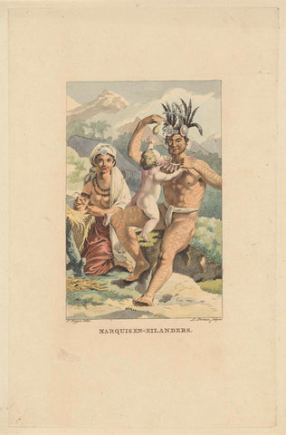 Inhabitants of the Marquise Islands, Ludwig Gottlieb Portman, 1803 Canvas Print