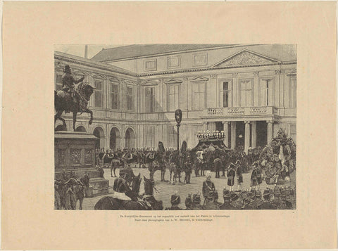 Funeral procession of William III, King of the Netherlands, 1890, Pierre Emile Tilly, 1891 Canvas Print