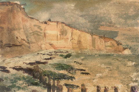 The chalk cliffs at Dieppe, Eugène Delacroix, 1852 - 1855 Canvas Print