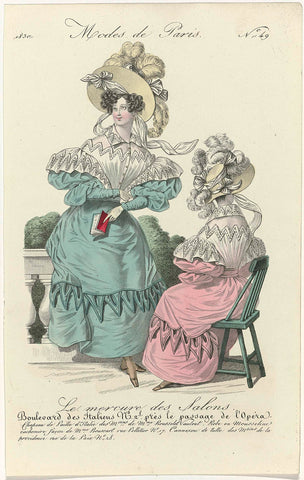 Le Mercure des Salons, Modes de Paris, 1830, No. 49: Chapeau de paill (...), anonymous, 1830 Canvas Print