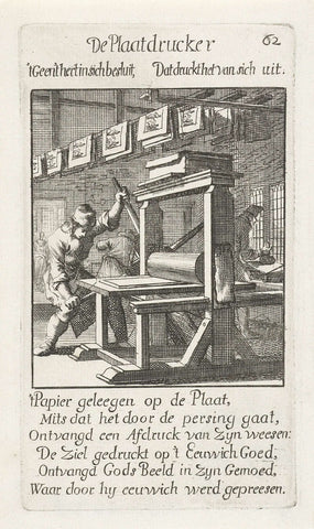 Plate printer, Jan Luyken, 1694 Canvas Print