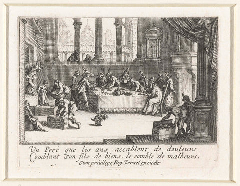 The prodigal son receives his share of the inheritance, Jacques Callot, 1635 Canvas Print