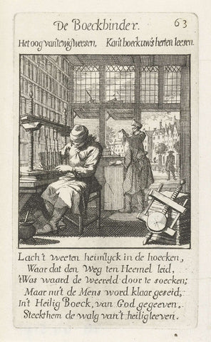 Bookbinder, Jan Luyken, 1694 Canvas Print