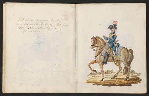 Uniform of the cavalry of the Amsterdam Exercise Society in 1785, S.G. Casten, 1795 Canvas Print