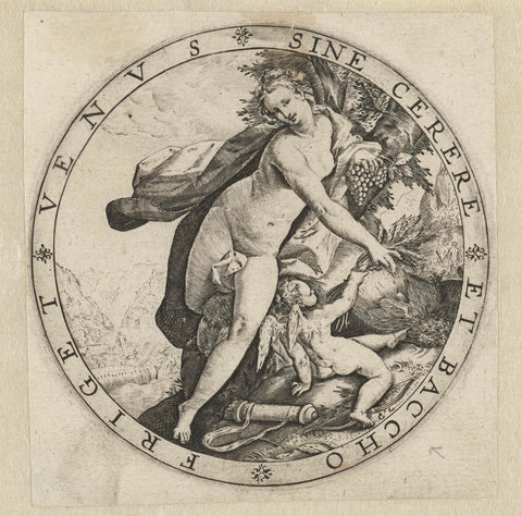 Venus en Cupido, Zacharias Dolendo (possibly), after 1590 Canvas Print