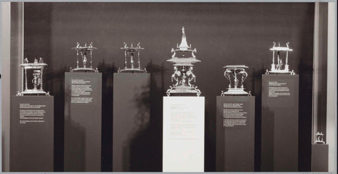 Seven silver salt vessels on pedestals, c. 1989 Canvas Print