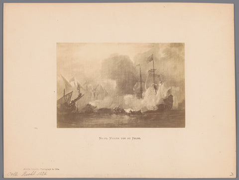 Photo reproduction of a painting of a naval battle by Willem van de Velde, Anselm Schmitz, 1876 Canvas Print