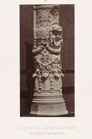 Decorated column with relief ornaments., Louis-Emile Durandelle, c. 1878 - 1881 Canvas Print