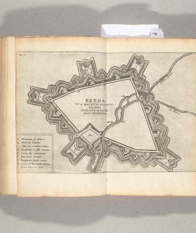 Map of Breda, 1624-1625, anonymous, 1625 - 1626 Canvas Print