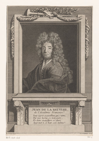 Portret van Jean de la Bruyère, Louis Jacques Cathelin, 1765 Canvas Print