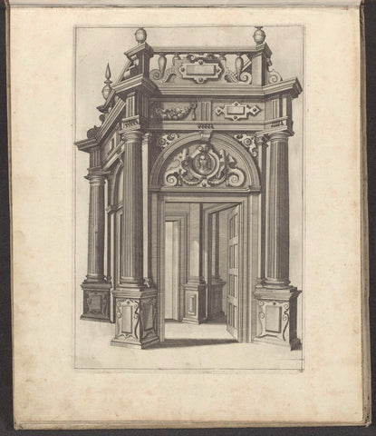 Door portal, with open door, anonymous, 1658 Canvas Print