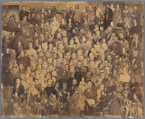 Collage of portraits of soldiers, military leaders and civilians from the Ohio area, during the Civil War, 1865-1867, anonymous, c. 1865 - c. 1867 Canvas Print