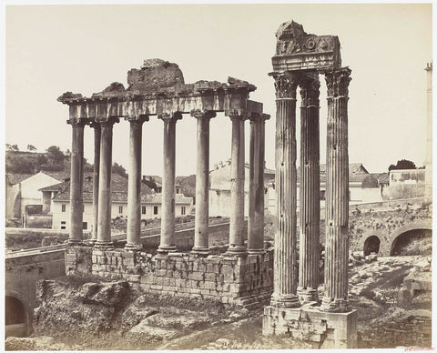 View in the Forum Romanum, Rome, Paul Emile Placet, c. 1858 - c. 1863 Canvas Print