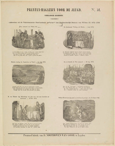 Tafereelen uit de vaderlandsche geschiedenis, during het stadhouderlijk bestuur van Willem III 1672-1702, Dirk Noothoven van Goor, 1850 - 1881 Canvas Print