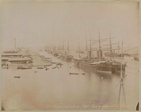 Sailing and steamships at Port Said, C. & G. Zangaki, 1885 Canvas Print