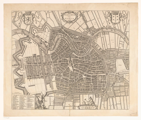 Map of Haarlem, anonymous, 1721 - 1774 Canvas Print