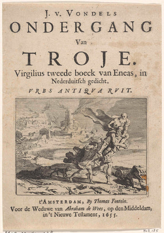 Title page for: 'Ondergang van Troje', Vondel, 1655, Cornelis Visscher (II), 1655 Canvas Print