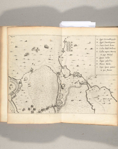 Map of the flooded area between the Spanish positions and Maurice's army camp, 1624-1625, anonymous, 1625 - 1626 Canvas Print