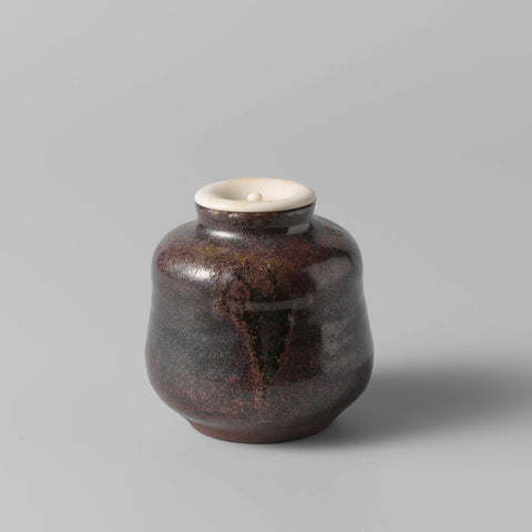 Tea caddy with a purple glaze, anonymous, anonymous, c. 1700 - c. 1799 Canvas Print