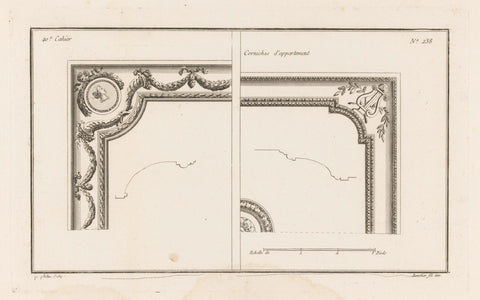 Ceilings with medallion and winch, Jean Pelletier, 1772 - 1779 Canvas Print