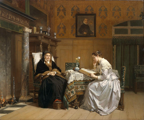 Sunday Morning, Hendrik Jacobus Scholten, 1865 - 1868 Canvas Print