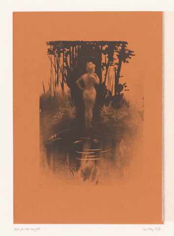 Bathing woman in nature, Henri Patrice Dillon, 1902 Canvas Print