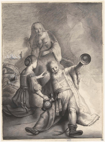 Lot and his daughters, Moses ter Borch, 1661 Canvas Print