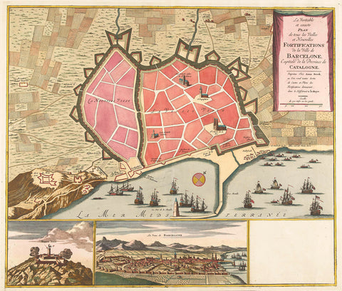 Map of Barcelona, c. 1706, anonymous, 1706 Canvas Print