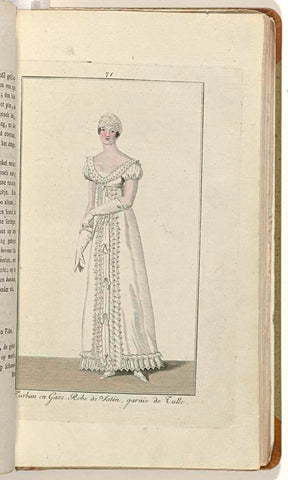 Elegantia, of tijdschrift van mode, luxe en smaak voor dames, Februari 1809, No. 71: Turban en Gaze..., anonymous, 1809 Canvas Print