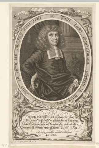 Portret van Paul Lersch, Jakob von Sandrart, 1682 Canvas Print