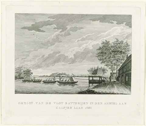 Vlot batterij bij de Kalfjeslaan, 1787, anonymous, 1787 Canvas Print