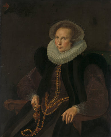 Griete Jacobsdr van Rhijn (1585-1652), Wife of Jacob Cornelisz Banjaert, called van Neck, Cornelis Ketel, 1605 Canvas Print