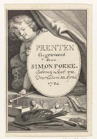 Putto, Simon Fokke, 1722 - 1784 Canvas Print