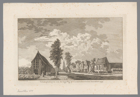 View of the tobacco plantation and the lazarus house near Amersfoort, Paulus van Liender, 1760 Canvas Print