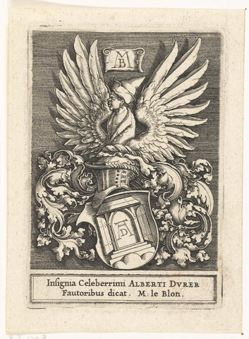 Coat of arms of Albrecht Dürer, Michiel le Blon, c. 1611 - c. 1625 Canvas Print