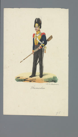 Grenadier, Albertus Verhoesen (attributed to), 1835 - 1850 Canvas Print