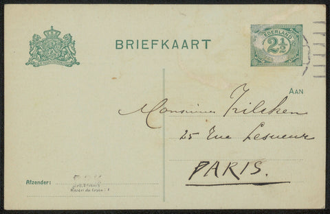 Briefkaart aan Philip Zilcken, Joseph Mendes da Costa (1863-1939), 1873 - 1930 Canvas Print