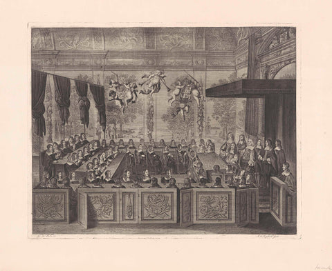 King Charles II of England addresses the sitting members of the States-General, 1660, Anthony van Zijlvelt, 1800 - 1922 Canvas Print