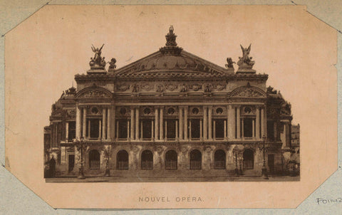 Photo reproduction of (presumably) a lithograph of the façade of the Opéra in Paris, anonymous, c. 1890 - c. 1900 Canvas Print