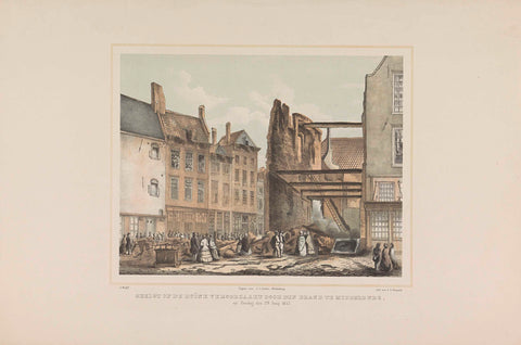 Zigt on the ruin caused by the fire in Middelburg. on Sunday, den 28 Junij 1857., Albertus Anthonius Nunnink, 1857 Canvas Print