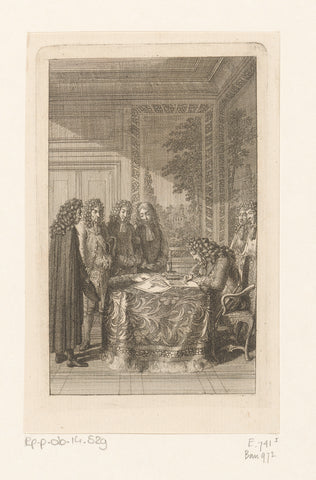 Friedrich I signs the decree for the building of the church in Friedrichstadt, Daniel Nikolaus Chodowiecki, 1794 Canvas Print