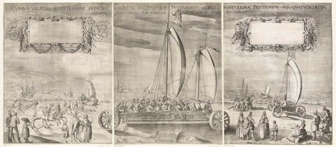 Simon Stevin's sail wagon, 1602, Willem Isaacsz. of Swanenburg, 1603 Canvas Print