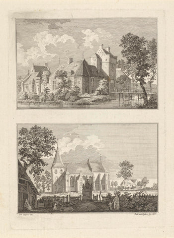 House Schmithausen and the village warbeyen, 1744-1745, Paulus van Liender, 1758 Canvas Print