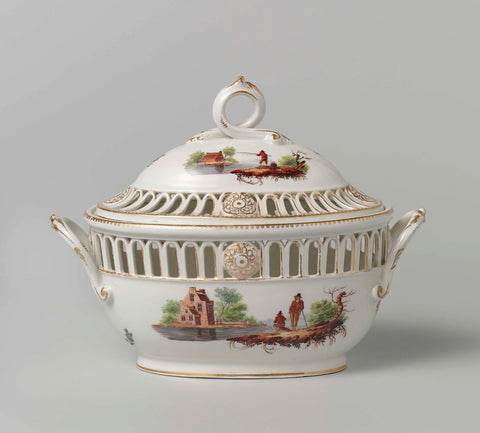 Tureen, Manufactuur Oud-Loosdrecht, c. 1782 - c. 1784 Canvas Print