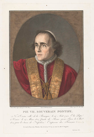 Portrait of Pope Pius VII, Pierre Michel Alix, 1800 - 1804 Canvas Print