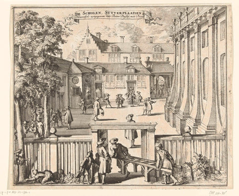 The schools and cleaning places at the Portuguese Synagogue in Amsterdam, c. 1695, Romeyn de Hooghe, c. 1695 Canvas Print