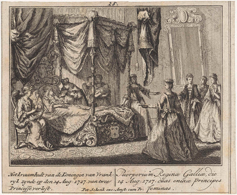 Maria Lesczinska in het kraambed, Leonard Schenk, 1727 Canvas Print