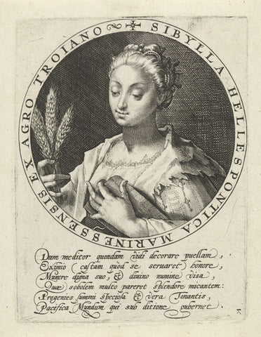 Hellespontische Sibyl, Crispijn van de Passe (I), 1601 Canvas Print