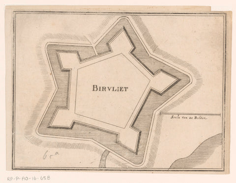 Fortress Map of Biervliet, Caspar Merian, 1654 - c. 1700 Canvas Print